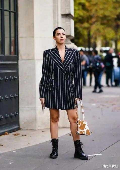 西装|殷桃的“美”太惊艳!穿杏色西装连衣裙配高马尾,真的被迷住了