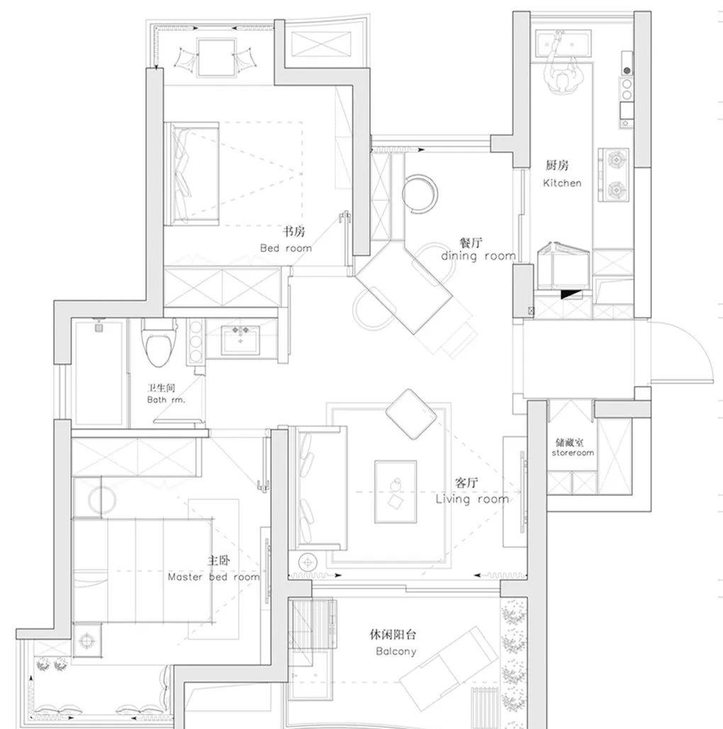 89平两居室，一进门把人迷住，客厅太漂亮了，卫生间还装隐形门！