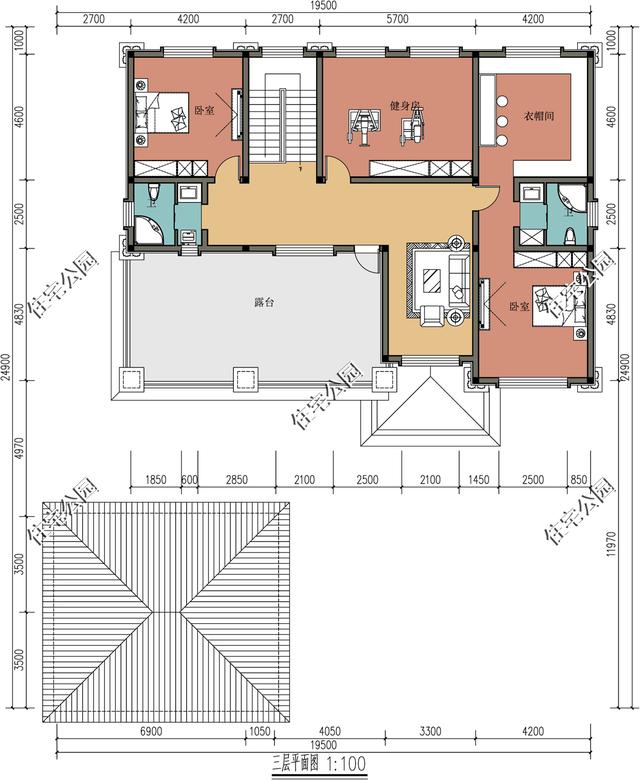 「」16×11米三层别墅带挑空客厅、大庭院，农村盖房，还是欧式受欢迎
