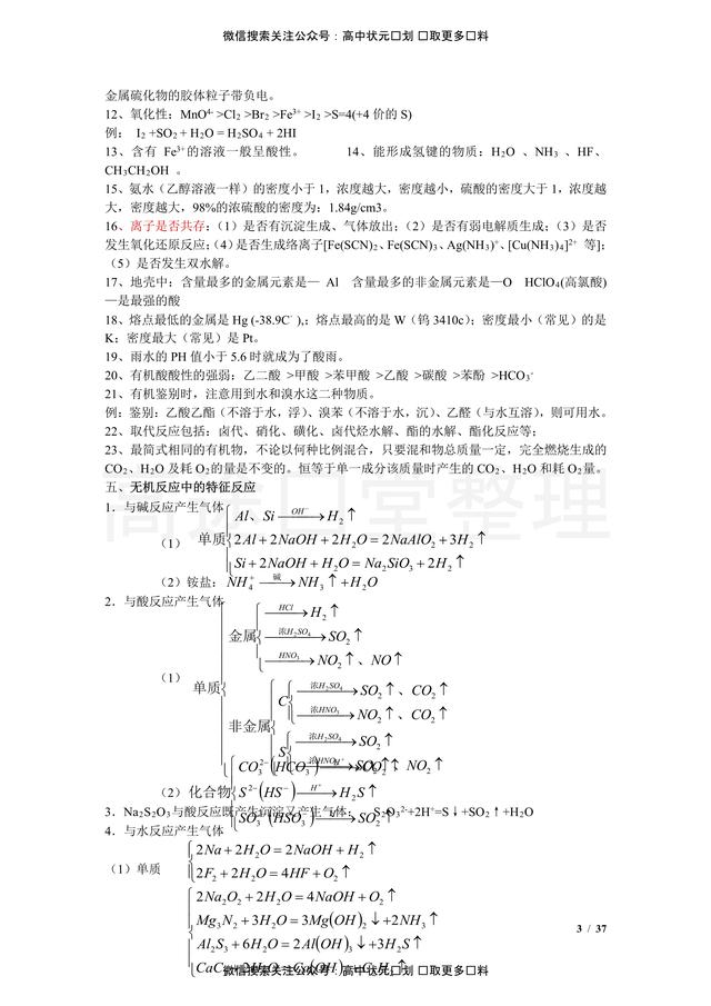 #高中化学#高考化学重点！高中化学必考必背知识点+例题计算+难点解析