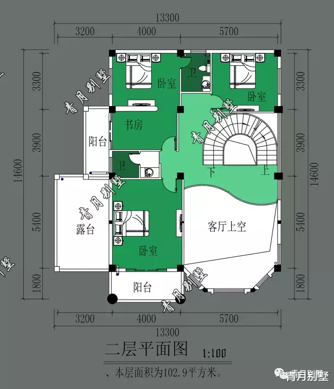 |13.3×14.6米三层乡村小别墅，经典户型，遍地开花！