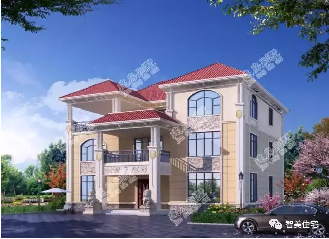 ▲客厅挑空设计的两栋别墅,第一栋带车库,第二栋有多豪华自己看