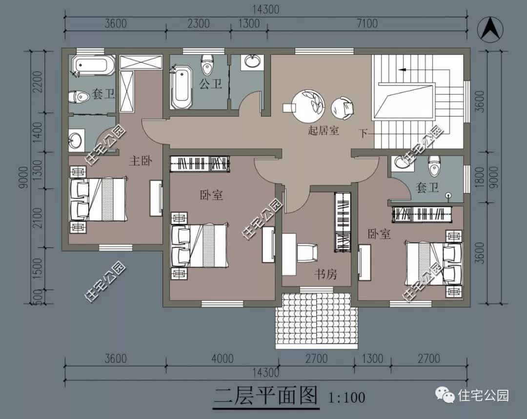 |30套经典农村法式风格户型图，带效果平面展示