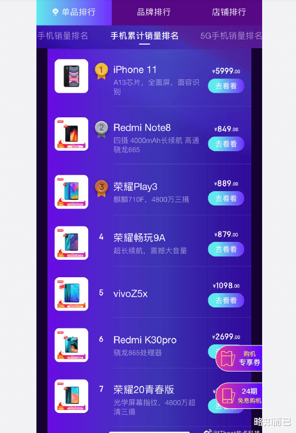 【手机行业】【狂欢】等等党狂欢日，618手机累计销量排行榜：有你的型号吗？