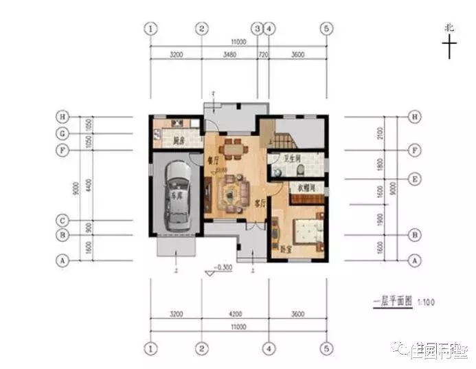 |农村自建红砖别墅，面宽11米还有车库，3室1厅很舒适，外观也好看