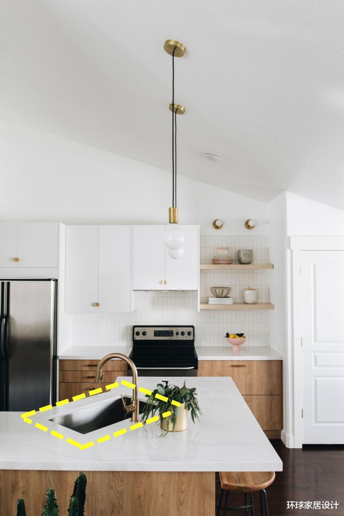 |回家我也这样斜45度装水槽,台面空间充分利用,洗菜置物都方便