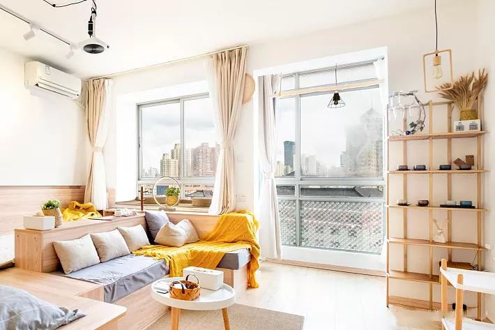 |40㎡日式风单身公寓，榻榻米+卡座沙发，这样的设计太赞了！