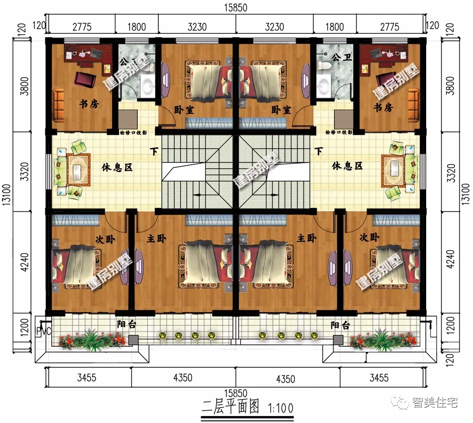 「」造价30来万的双拼别墅，第一栋共堂屋和楼梯，第二栋好施工