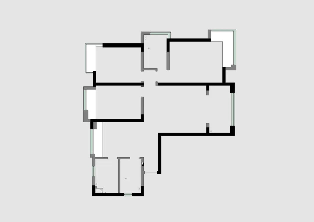 []132㎡美式轻奢，墙面蓝色造型，吊顶金属线框，营造出安静华丽