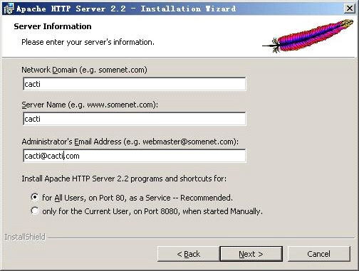 |Cacti For Windows 安装手册