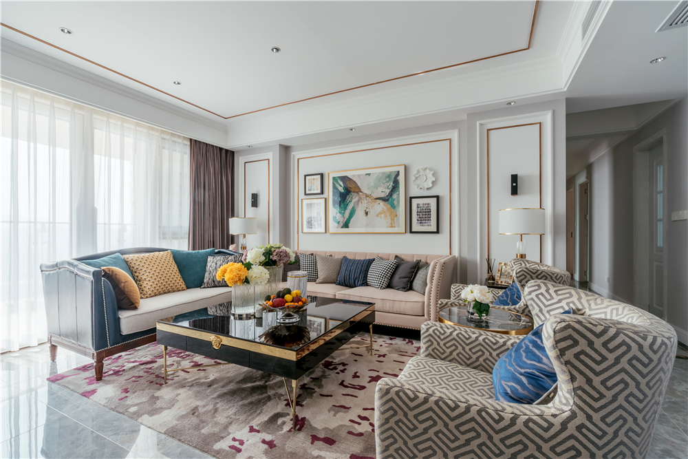 『』151平米的大户型,美式轻奢风装修,效果也着实不错,有轻奢范!