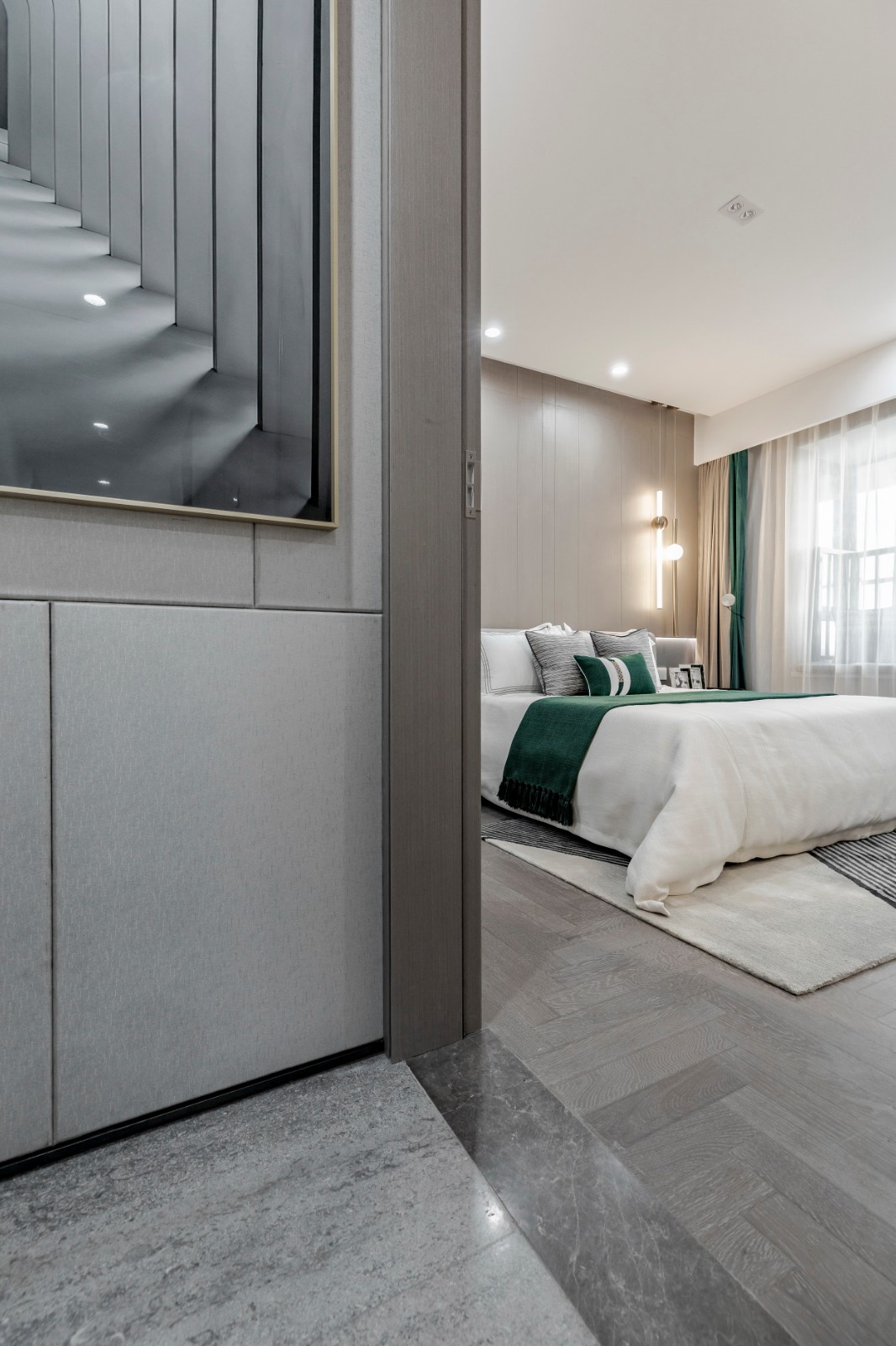 [设计师]这才是轻奢风，135㎡现代装修设计，入户第一眼，就是开阔感