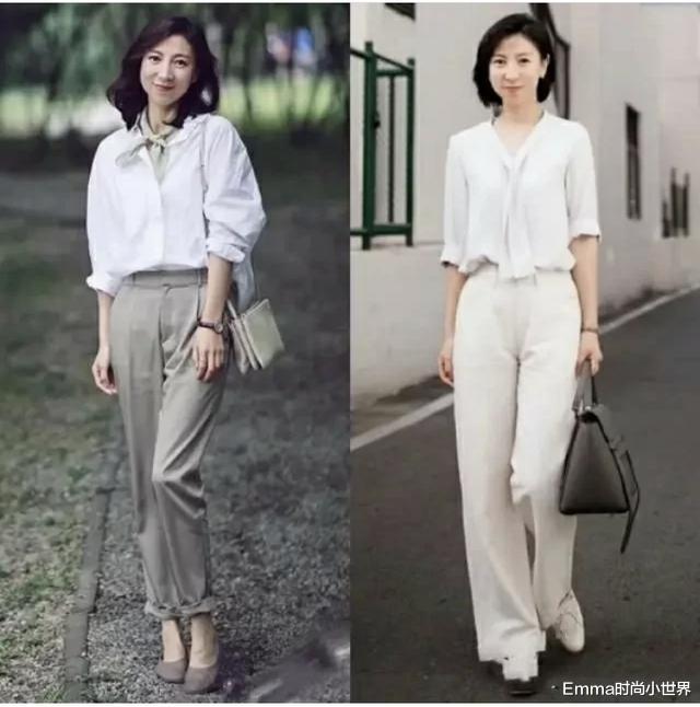 蓝盈莹@40岁职场女性的优雅穿着，舒适清透，正是抵抗中年疲态的好办法