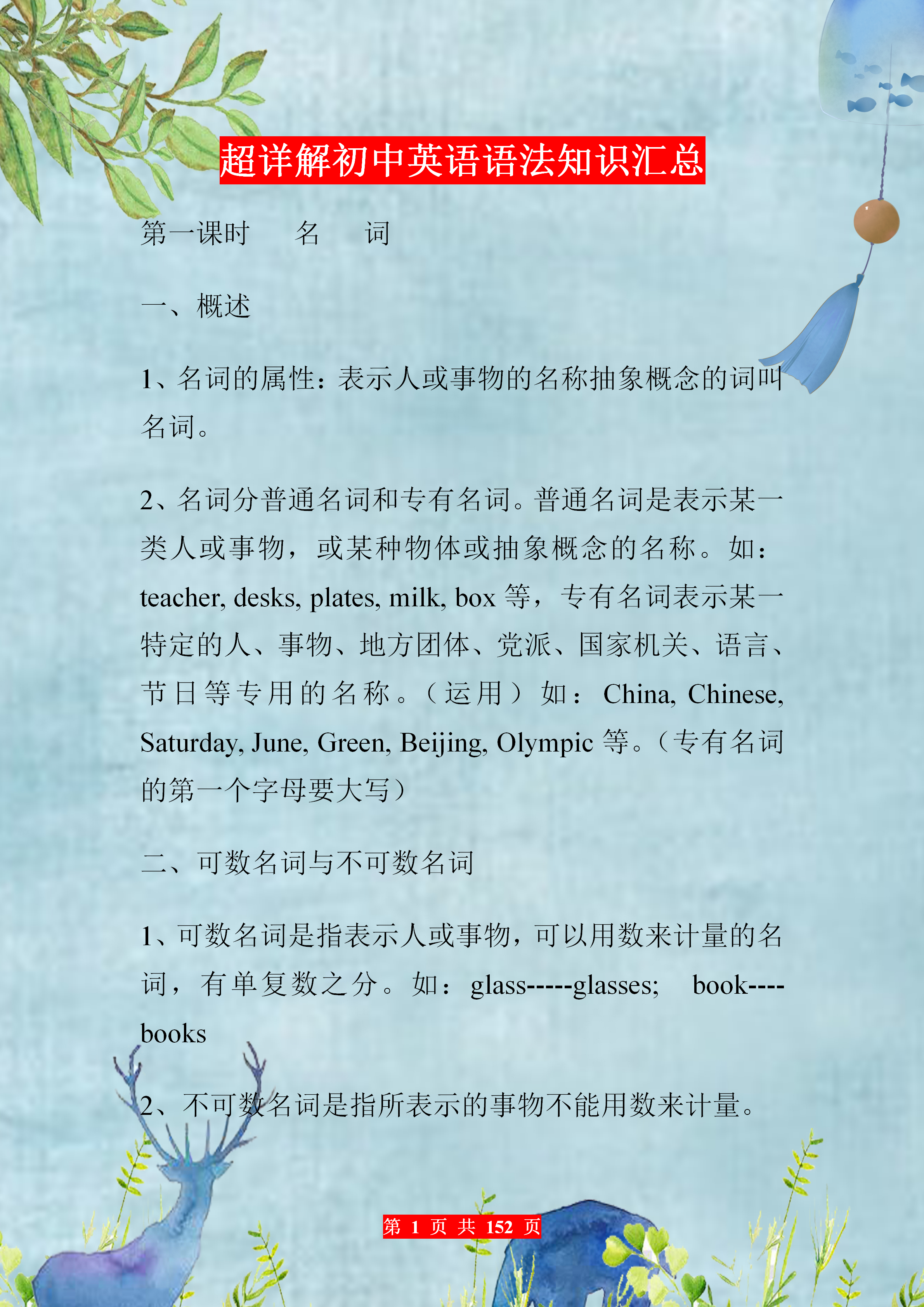 英语语法▲初中英语:超详解初中英语语法知识,趁早打印背,中考稳上140!