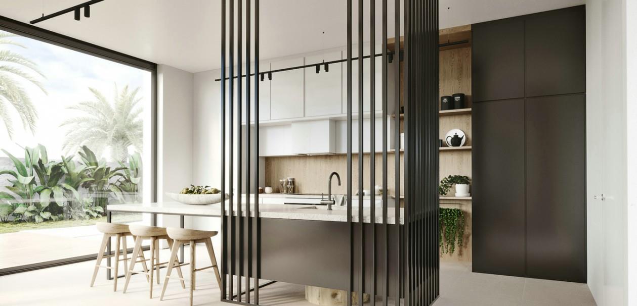 「」有一种清雅，叫做极简风，215㎡现代别墅，入户便是诗意之美