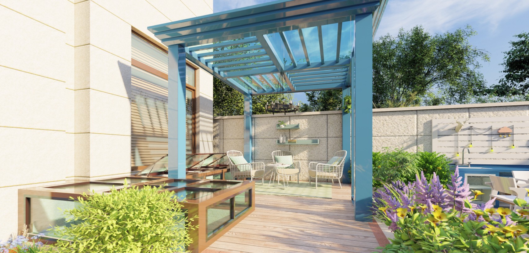 |60㎡私家庭院设计：4步打造，年轻人都喜欢的现代欧式花园style