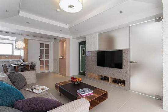 |102平现代风装修，天花板设计独特，休闲美宅舒适又温馨