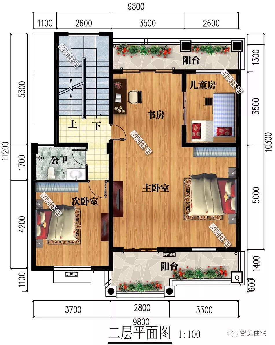 小面宽设计的2栋别墅，外观采用欧式风格，30万建一栋