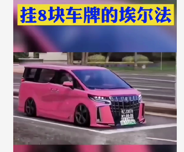 丰田埃尔法|广东一辆埃尔法，挂8块车牌上路，网友坦言牌比车还贵