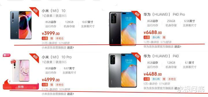 【小米科技】京东4月销量小米10销量超过华为p40Pro，国内手机市场或将洗牌