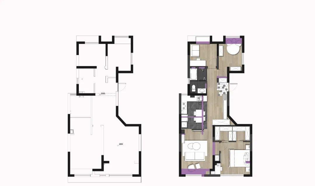 ：95㎡的高级场面，客厅主卧对换，卫生间四分离，全屋都是柜子，美