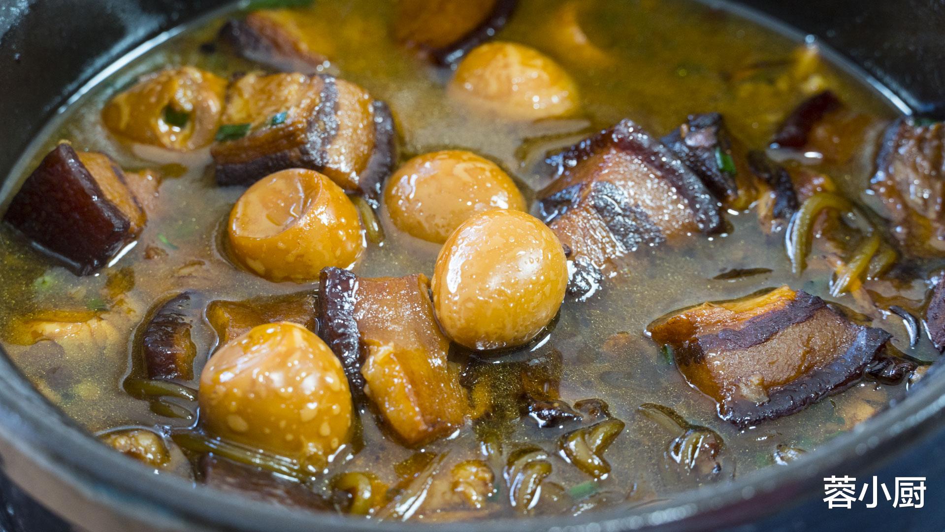 鸡蛋|一家人忙碌了一天，今天晚餐做一锅元宝红烧肉，搭配面饼，真好吃！