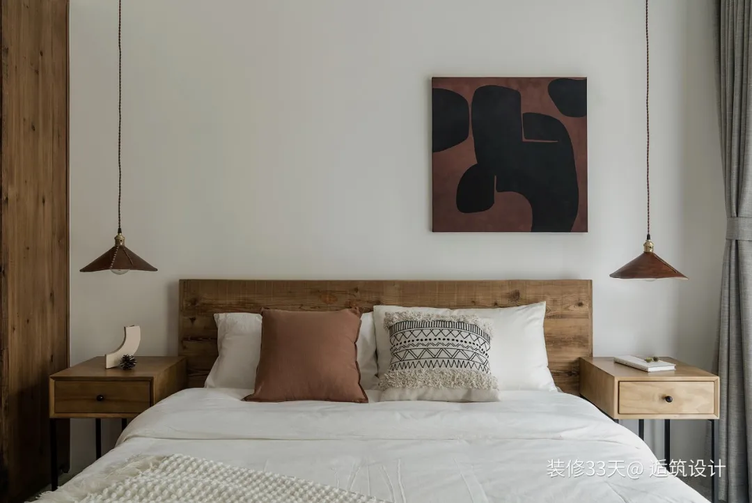 []装修设计：纯实木配水磨石，清新质朴度假民宿