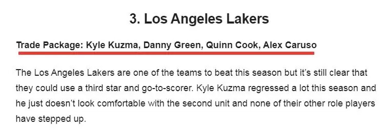 交易|湖人4换1交易出炉？47+15后卫适合搭档詹眉，第3巨头终于要来了