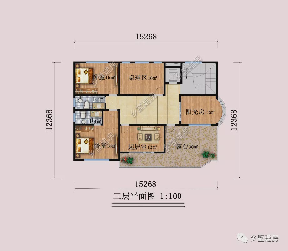 『』农村建房就该这样建，挑空客厅配上阳光房，轻奢风的别墅绝对亮眼