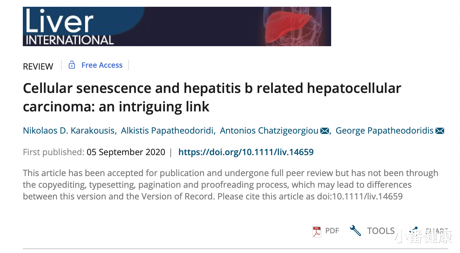 肝细胞|乙肝改善评估前景，希腊科学家发现，细胞衰老HCC之间联系