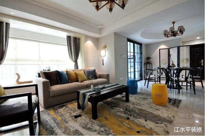 『』简约新中式装修效果图，120平的三居室，不负岁月静好