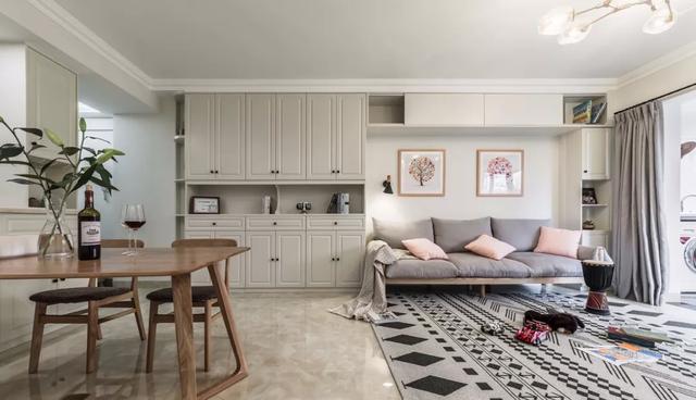 甲醛|92㎡简约风三居室装修,客餐厅一体化,这也太宽敞了吧