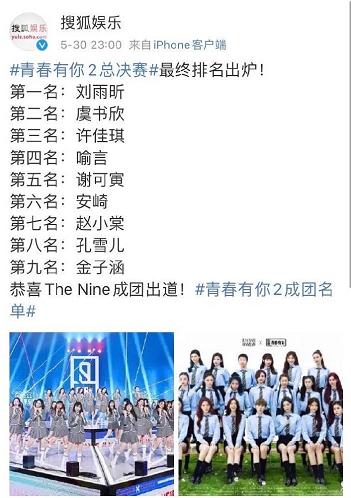 青春有你第二季@《青春有你2》正式结束，成团名单你们满意吗？网友：特别不满意