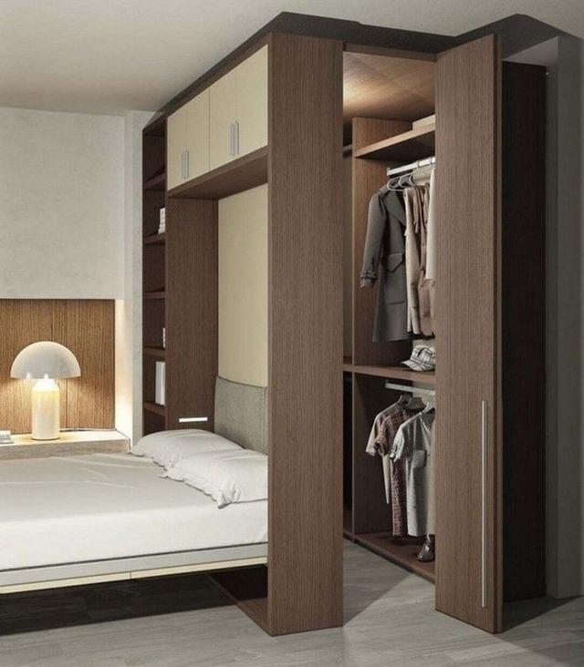 |床头坚决不靠墙!装个挡板隔出1米空间,变成多功能房能干好多事