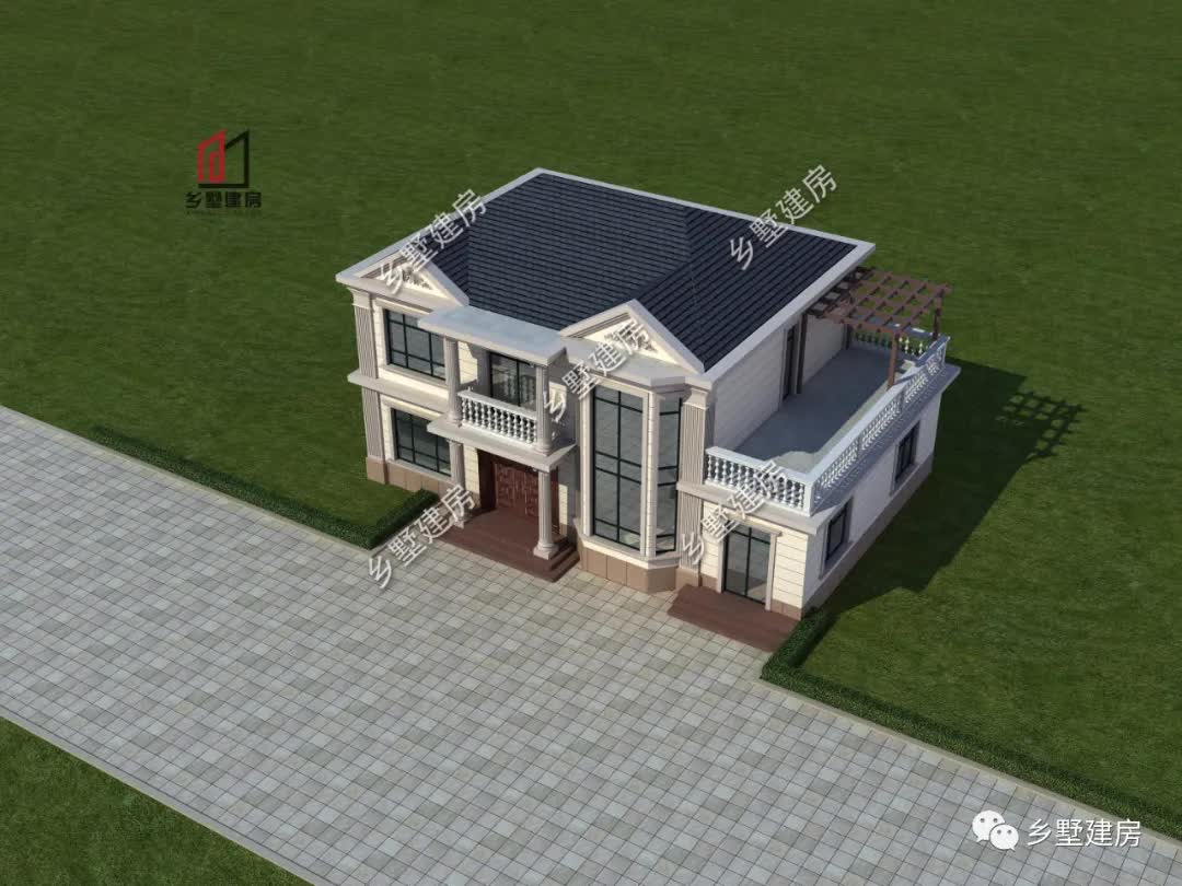 |15×11米二层欧式小别墅，堂屋＋土灶厨房