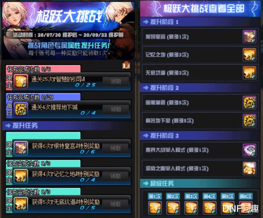 地下城与勇士|DNF：7.30更新内容汇总及分析，主要奖励有三部分，对平民党很友好