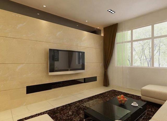 「」客厅别再装瓷砖电视墙了，如今都流行装这种电视墙，好看又上档次