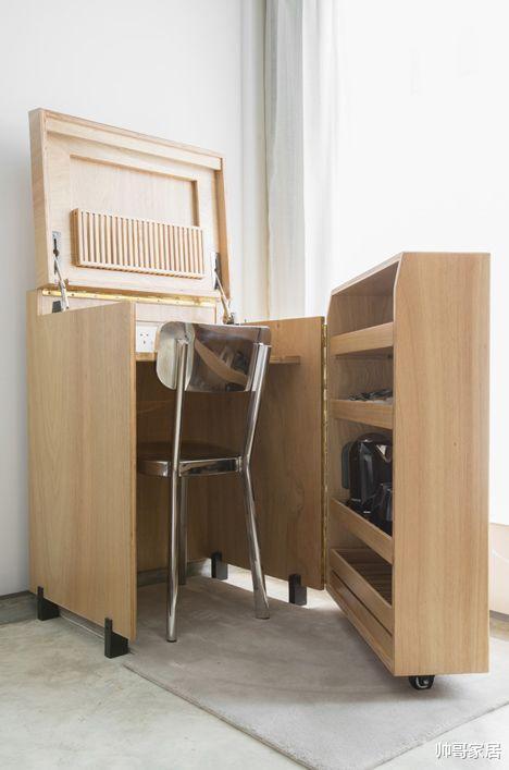 「」等我装修就让师傅这样打柜子，占地不足1㎡，却比衣帽间还能装！