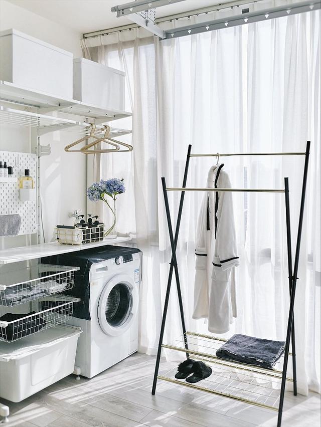 |这样的阳台洗衣区你喜欢吗？简洁清新，颜值和实用性兼具！