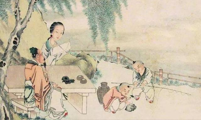 玉米|李郢《南池》诗，一家人欢快地钓鱼，其乐融融，令人羡慕