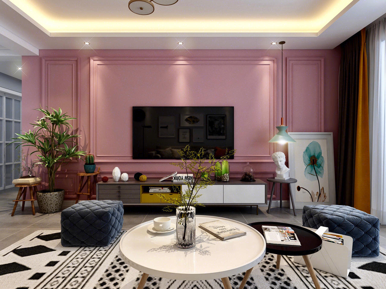 ##花更少的钱，做更好看的电视背景墙？用几块钱的石膏线就能搞定！