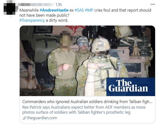 澳議員稱戰爭罪報告是“未證實謠言” 澳網友斥：腐敗又虛偽-圖4