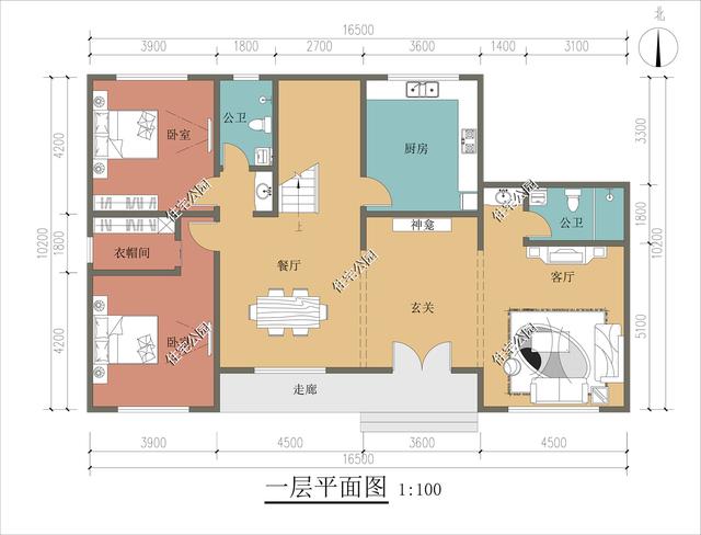 |16×10米温馨别墅，神龛玄关合二为一，农村生活就是这么简单
