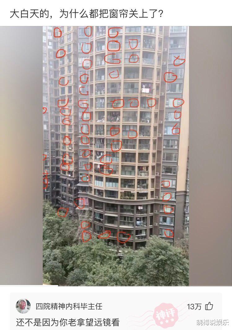 |“大白天的，为什么都把窗帘关上了？”神评信息量大，要细细品才行！