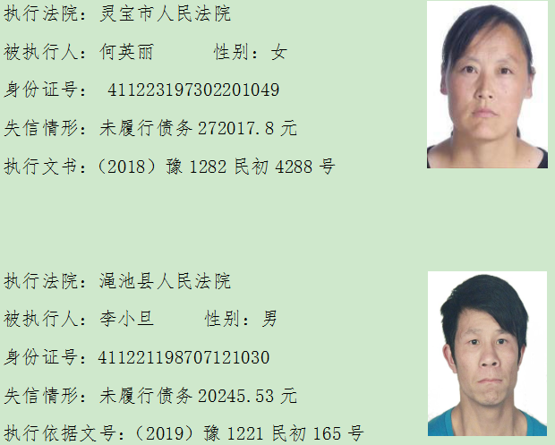 失信被执行人@注意这些人！他们是失信被执行人！