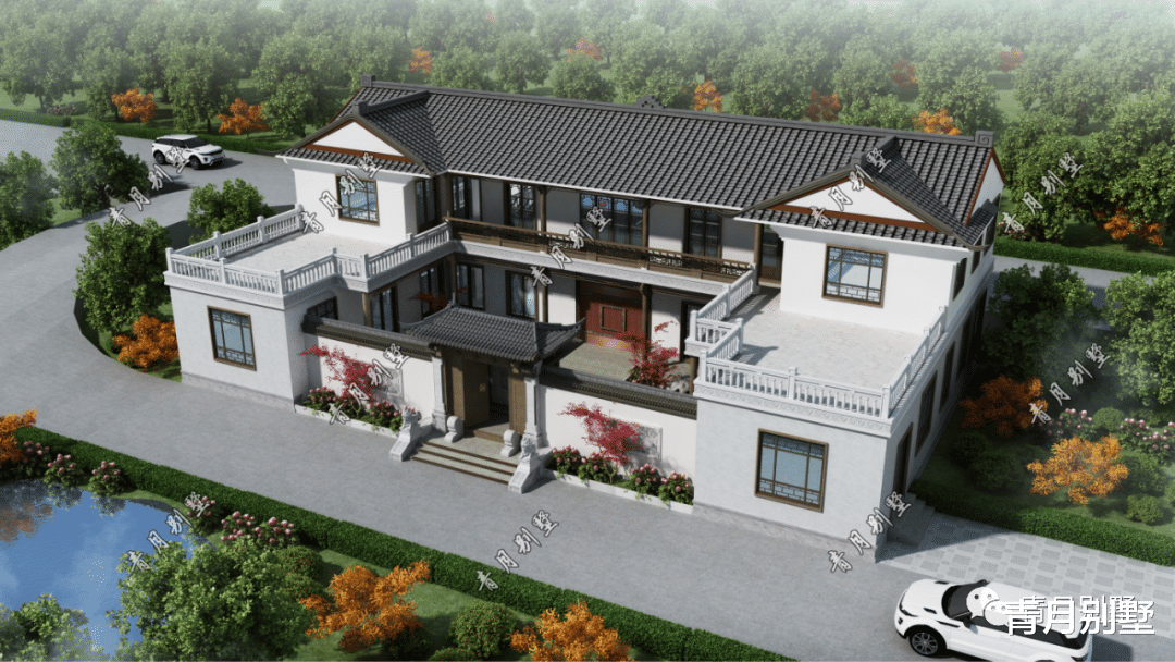 『』27×16米二层中式庭院，中正大气，享受繁花似锦的田园生活