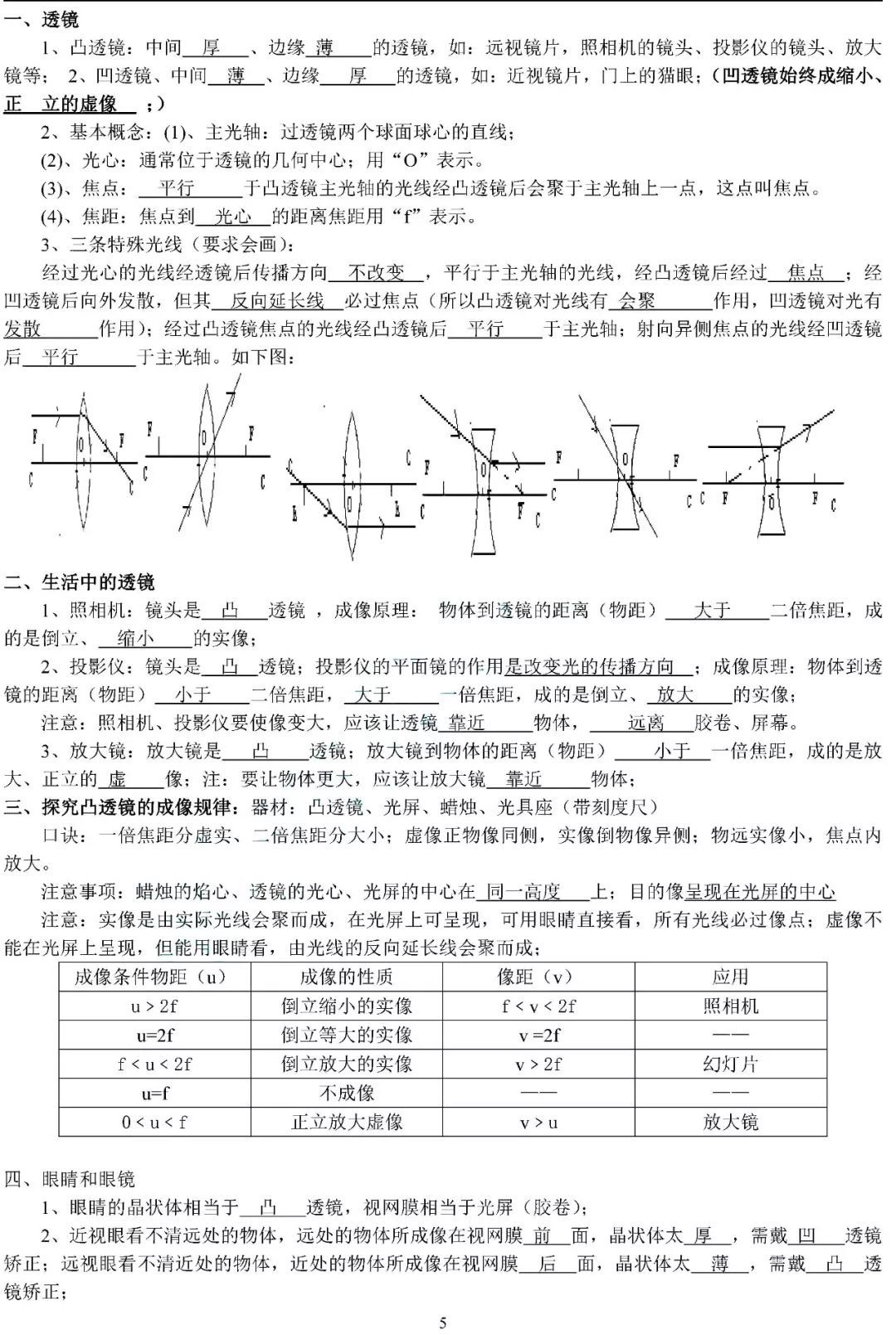 物理|人教版初中物理,知识点大全,为孩子打印一份!