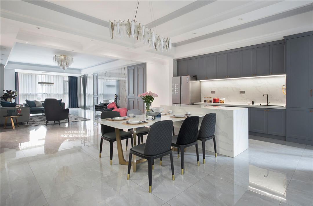 |200平美式轻奢婚房,前卫而精致,满满的小资情调