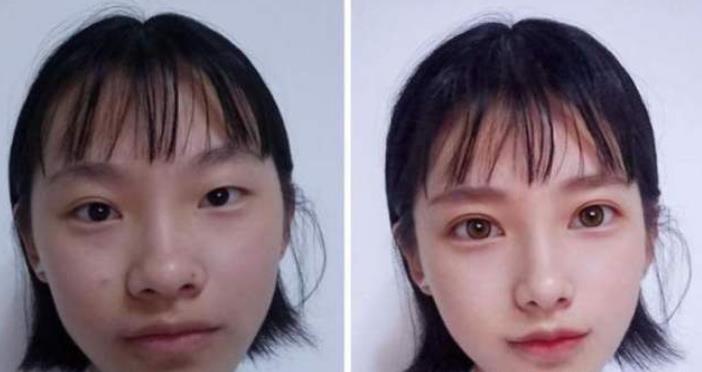 诗韵教育 女大学生化妆前后对比照走红,前后判若两人,男同学看到怀疑人生