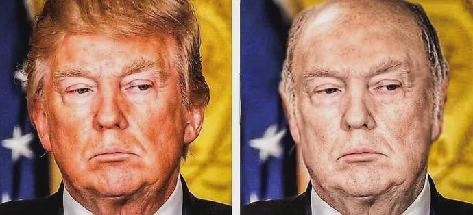 『特朗普』为什么特朗普的眼袋是白色的?